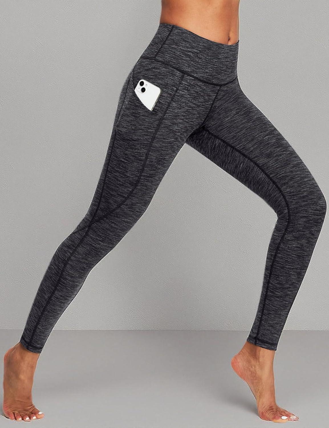 imageEwedoos Leggings with Pockets for Women High Waisted Athletic Workout Compression Leggings Tummy Control Yoga Pants WomenSpacedye Charcoal
