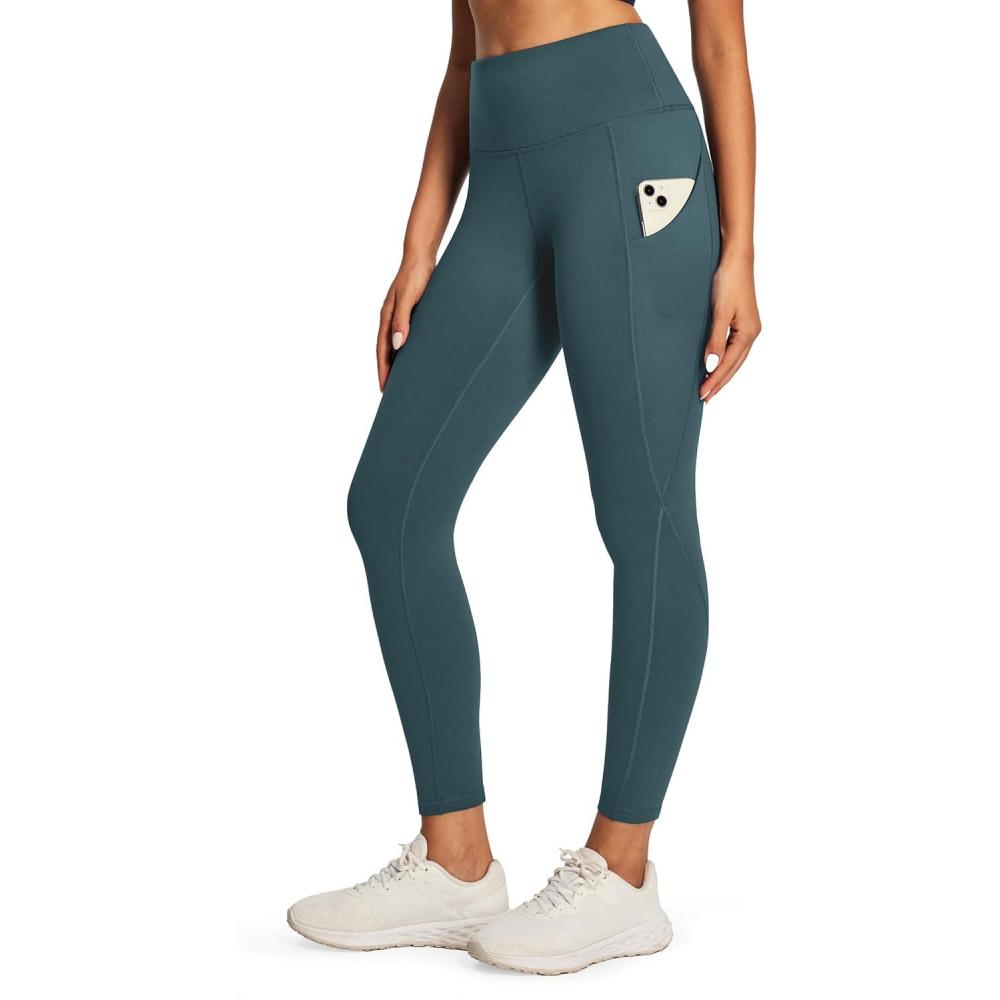 imageEwedoos Fleece Lined Leggings Women Thermal Leggings for Women with Pockets High Waisted Winter Warm Tights Pants ClothesDark Green Leggings With Pockets for Women