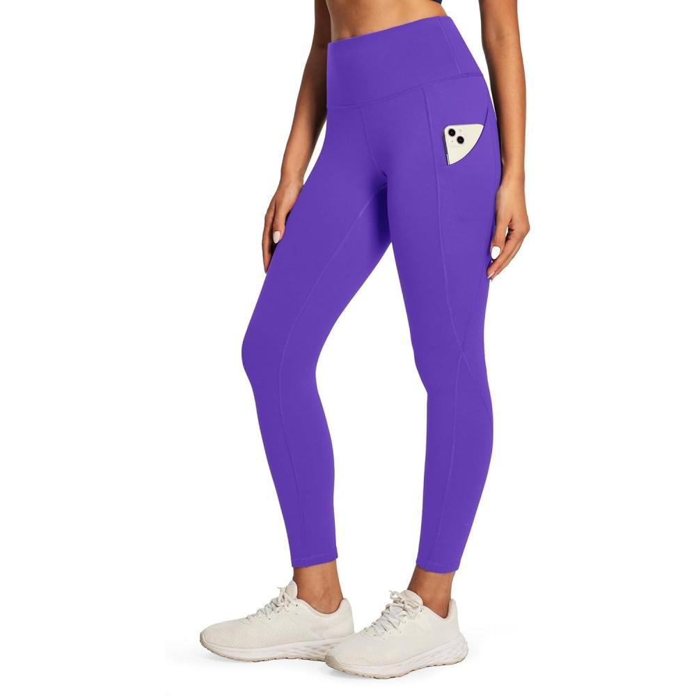 imageEwedoos Fleece Lined Leggings Women Thermal Leggings for Women with Pockets High Waisted Winter Warm Tights Pants ClothesLavender Glow