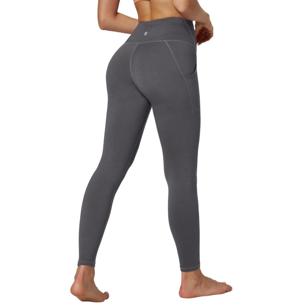 imageEwedoos Womens Fleece Lined Leggings with Pockets Winter Thermal Leggings for Women High Waisted Yoga Warm LeggingsGray
