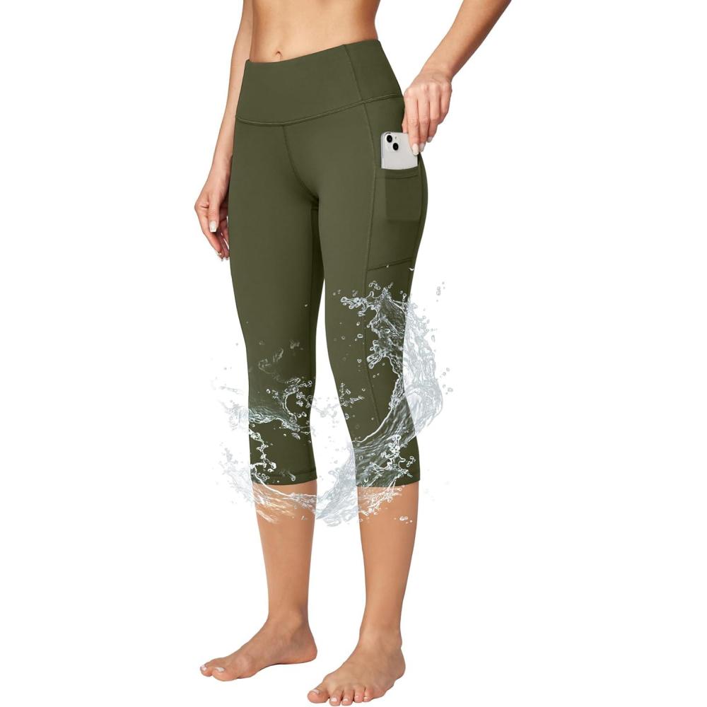 imageEwedoos womens CapriDark Green Capris Water Resistant