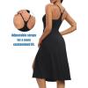Athletic Dress with Built in Shorts & Bra Adjustable Straps Workout Dress for Tennis Golf Midi Dresses for Women(Black)