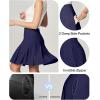 Ewedoos 20”Skort Golf Skirts for Women with Zip-Pocket Knee Length Skorts for Woman Casual Athletic Pleated Tennis Skirt(New Blue)