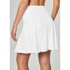 Ewedoos 20”Skort Golf Skirts for Women with Zip-Pocket Knee Length Skorts for Woman Casual Athletic Pleated Tennis Skirt(New White)
