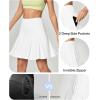 Ewedoos 20”Skort Golf Skirts for Women with Zip-Pocket Knee Length Skorts for Woman Casual Athletic Pleated Tennis Skirt(New White)