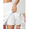 Ewedoos 20”Skort Golf Skirts for Women with Zip-Pocket Knee Length Skorts for Woman Casual Athletic Pleated Tennis Skirt(New White)