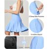 Ewedoos 20”Skort Golf Skirts for Women with Zip-Pocket Knee Length Skorts for Woman Casual Athletic Pleated Tennis Skirt(Sky Blue)