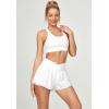 Ewedoos Athletic Shorts for Women Flowy Running Shorts for Women High Waisted Butterfly Preppy Clothes Skorts for Woman(White)
