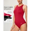 Ewedoos Athletic Swimsuit for Women Adjustable Strap One Piece Swimsuit Racerback Bathing Suit for Women Tummy Control Red