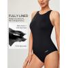 Ewedoos Athletic Swimsuit for Women Adjustable Strap One Piece Swimsuit Racerback Bathing Suit for Women Tummy Control(Black)