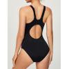 Ewedoos Athletic Swimsuit for Women Adjustable Strap One Piece Swimsuit Racerback Bathing Suit for Women Tummy Control(Black Red)