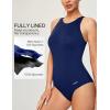 Ewedoos Athletic Swimsuit for Women Adjustable Strap One Piece Swimsuit Racerback Bathing Suit for Women Tummy Control(Navy)