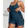 Ewedoos Athletic Tennis Dress for Women with Shorts Underneath Easy Peezy U Neck Adjustable Straps Active Workout Dress(Indigo-easy Peezy)