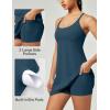 Ewedoos Athletic Tennis Dress for Women with Shorts Underneath Easy Peezy U Neck Adjustable Straps Active Workout Dress(Indigo-easy Peezy)