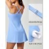 Ewedoos Athletic Tennis Dress for Women with Shorts Underneath Easy Peezy U Neck Adjustable Straps Active Workout Dress(Light Blue-easy Peezy)