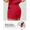 Ewedoos Athletic Tennis Dress for Women with Shorts Underneath Easy Peezy U Neck Adjustable Straps Active Workout Dress(Red-easy Peezy)