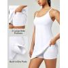 Ewedoos Athletic Tennis Dress for Women with Shorts Underneath Easy Peezy U Neck Adjustable Straps Active Workout Dress(White-easy Peezy)