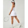 Ewedoos Athletic Tennis Dress for Women with Shorts Underneath Easy Peezy U Neck Adjustable Straps Active Workout Dress(White-easy Peezy)