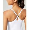 Ewedoos Athletic Tennis Dress for Women with Shorts Underneath Easy Peezy U Neck Adjustable Straps Active Workout Dress(White-easy Peezy)