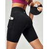 Ewedoos Biker Shorts Women Tummy Control Workout Shorts with 3 Pockets High Waisted Compression Gym Running Yoga Shorts Women(Black)