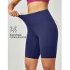 Ewedoos Biker Shorts Women Tummy Control Workout Shorts with 3 Pockets High Waisted Compression Gym Running Yoga Shorts Women(Blue)