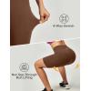 Ewedoos Biker Shorts Women Tummy Control Workout Shorts with 3 Pockets High Waisted Compression Gym Running Yoga Shorts Women(Brown Java)