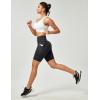Ewedoos Biker Shorts Women Tummy Control Workout Shorts with 3 Pockets High Waisted Compression Gym Running Yoga Shorts Women(Charcoal)