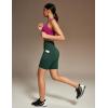 Ewedoos Biker Shorts Women Tummy Control Workout Shorts with 3 Pockets High Waisted Compression Gym Running Yoga Shorts Women(Dark Green)