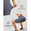 Ewedoos Biker Shorts Women Tummy Control Workout Shorts with 3 Pockets High Waisted Compression Gym Running Yoga Shorts Women(Dark Grey)