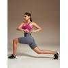 Ewedoos Biker Shorts Women Tummy Control Workout Shorts with 3 Pockets High Waisted Compression Gym Running Yoga Shorts Women(Dark Grey)