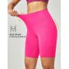 Ewedoos Biker Shorts Women Tummy Control Workout Shorts with 3 Pockets High Waisted Compression Gym Running Yoga Shorts Women(Hot Pink)