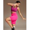 Ewedoos Biker Shorts Women Tummy Control Workout Shorts with 3 Pockets High Waisted Compression Gym Running Yoga Shorts Women(Hot Pink)