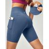 Ewedoos Biker Shorts Women Tummy Control Workout Shorts with 3 Pockets High Waisted Compression Gym Running Yoga Shorts Women(Indigo)