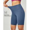 Ewedoos Biker Shorts Women Tummy Control Workout Shorts with 3 Pockets High Waisted Compression Gym Running Yoga Shorts Women(Indigo)