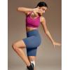 Ewedoos Biker Shorts Women Tummy Control Workout Shorts with 3 Pockets High Waisted Compression Gym Running Yoga Shorts Women(Indigo)