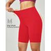 Ewedoos Biker Shorts Women Tummy Control Workout Shorts with 3 Pockets High Waisted Compression Gym Running Yoga Shorts Women(Red)