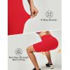 Ewedoos Biker Shorts Women Tummy Control Workout Shorts with 3 Pockets High Waisted Compression Gym Running Yoga Shorts Women(Red)