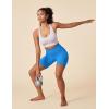 Ewedoos Biker Shorts Women Tummy Control Workout Shorts with 3 Pockets High Waisted Compression Gym Running Yoga Shorts Women(Sparkle Blue)