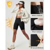 Ewedoos Biker Shorts Women Tummy Control with 4 Pockets No Front Seam Hiking Workout Spandex Shorts High Waisted UPF50+(Black)