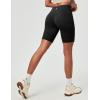 Ewedoos Biker Shorts Women Tummy Control with 4 Pockets No Front Seam Hiking Workout Spandex Shorts High Waisted UPF50+(Black)