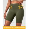 Ewedoos Biker Shorts Women Tummy Control with 4 Pockets No Front Seam Hiking Workout Spandex Shorts High Waisted UPF50+(Dark Green)