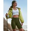 Ewedoos Biker Shorts Women Tummy Control with 4 Pockets No Front Seam Hiking Workout Spandex Shorts High Waisted UPF50+(Dark Green)