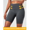 Ewedoos Biker Shorts Women Tummy Control with 4 Pockets No Front Seam Hiking Workout Spandex Shorts High Waisted UPF50+(Grey)