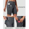 Ewedoos Biker Shorts Women Tummy Control with 4 Pockets No Front Seam Hiking Workout Spandex Shorts High Waisted UPF50+(Grey)