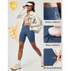 Ewedoos Biker Shorts Women Tummy Control with 4 Pockets No Front Seam Hiking Workout Spandex Shorts High Waisted UPF50+(Indigo Blue)