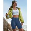 Ewedoos Biker Shorts Women Tummy Control with 4 Pockets No Front Seam Hiking Workout Spandex Shorts High Waisted UPF50+(Indigo Blue)