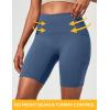 Ewedoos Biker Shorts Women Tummy Control with 4 Pockets No Front Seam Hiking Workout Spandex Shorts High Waisted UPF50+(Indigo Blue)