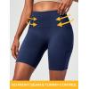 Ewedoos Biker Shorts Women Tummy Control with 4 Pockets No Front Seam Hiking Workout Spandex Shorts High Waisted UPF50+(Navy Blue)