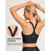 Ewedoos Bikini Tops for Women Quick Dry UPF 50+ Bathing Suit Tops for Women Adjustable Strap Padded Sports Bra Swim Top Only(Black)