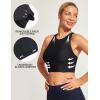 Ewedoos Bikini Tops for Women Quick Dry UPF 50+ Bathing Suit Tops for Women Adjustable Strap Padded Sports Bra Swim Top Only(Black)